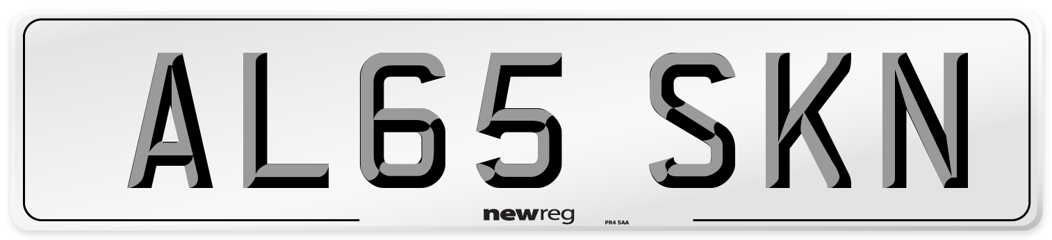 AL65 SKN Number Plate from New Reg